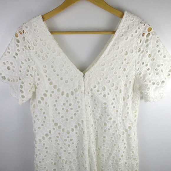 Vetiver Halcyon White Eyelet Wide Leg Jumpsuit Size XS - Picture 8 of 16